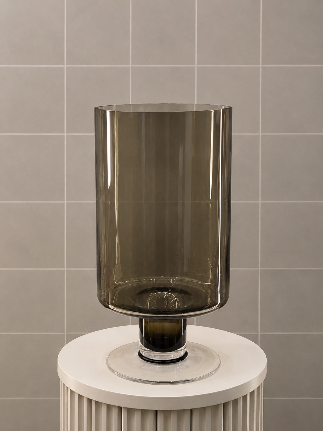 Vase No. 08 — Textured Clear Glass Vase