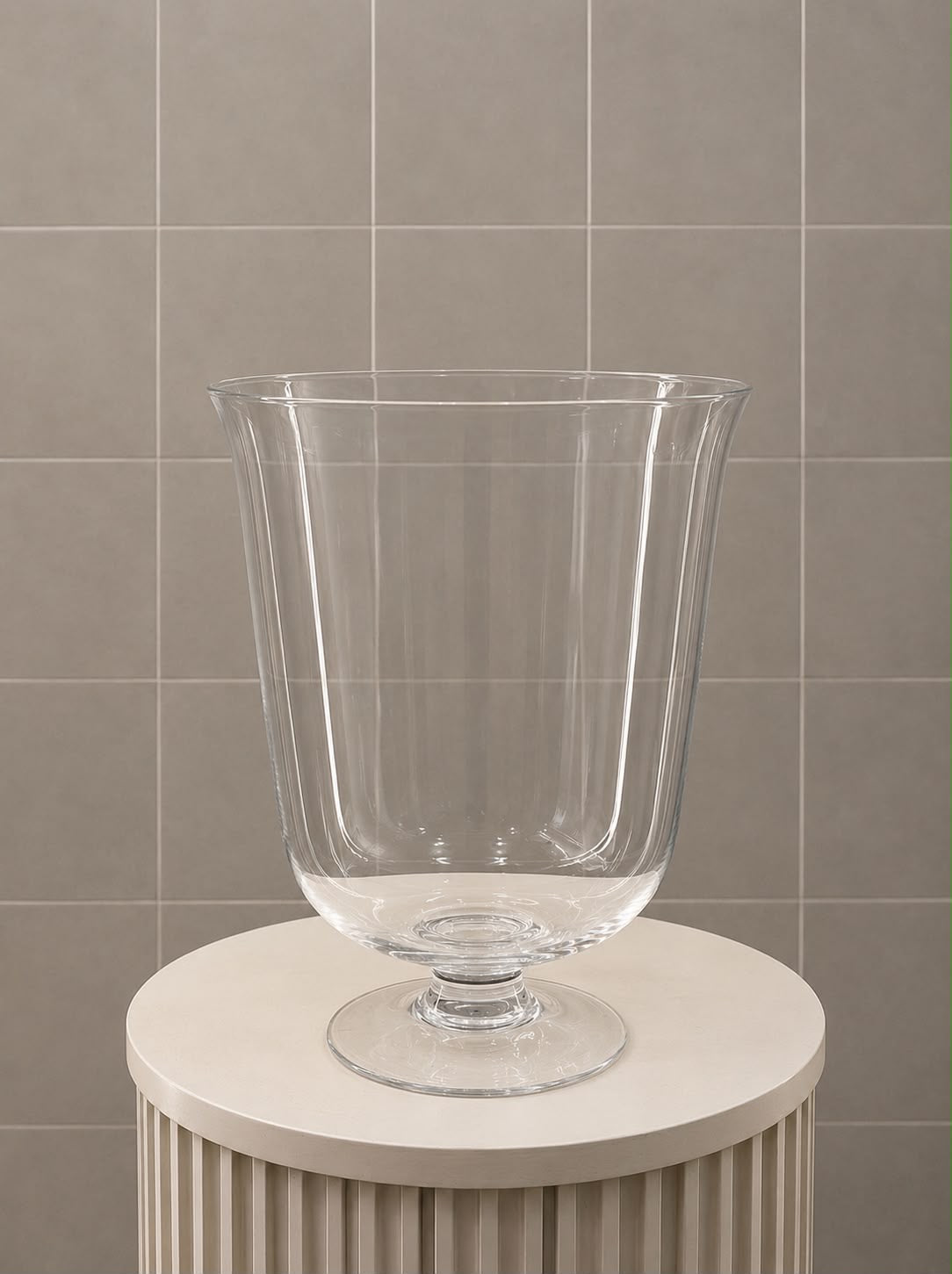 Vase No. 07 — Clear Glass Pedestal Vase