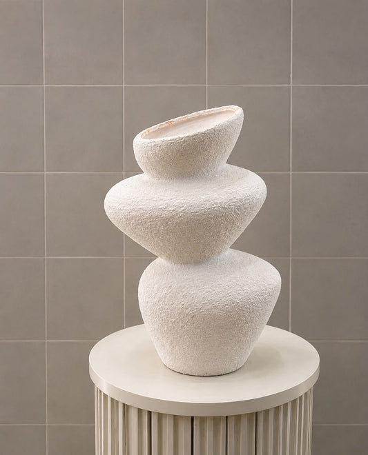 Vase No. 05 — Tall Textured White Vase